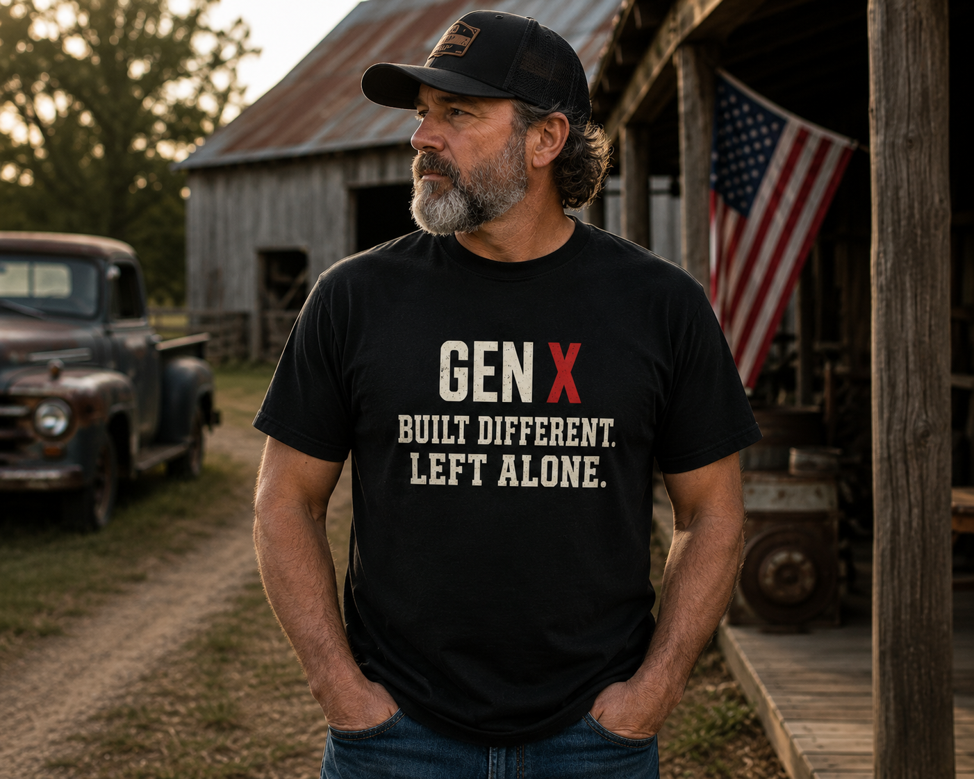 Gen X Built Different. Left Alone. T-shirt