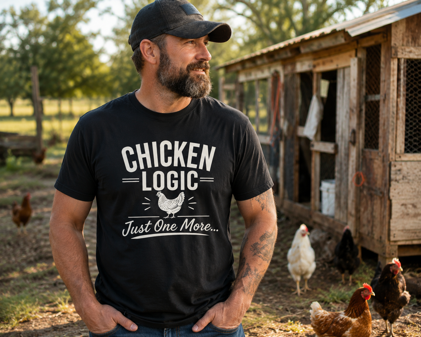 Chicken Logic – Just One More Funny Chicken Keeper T-Shirt