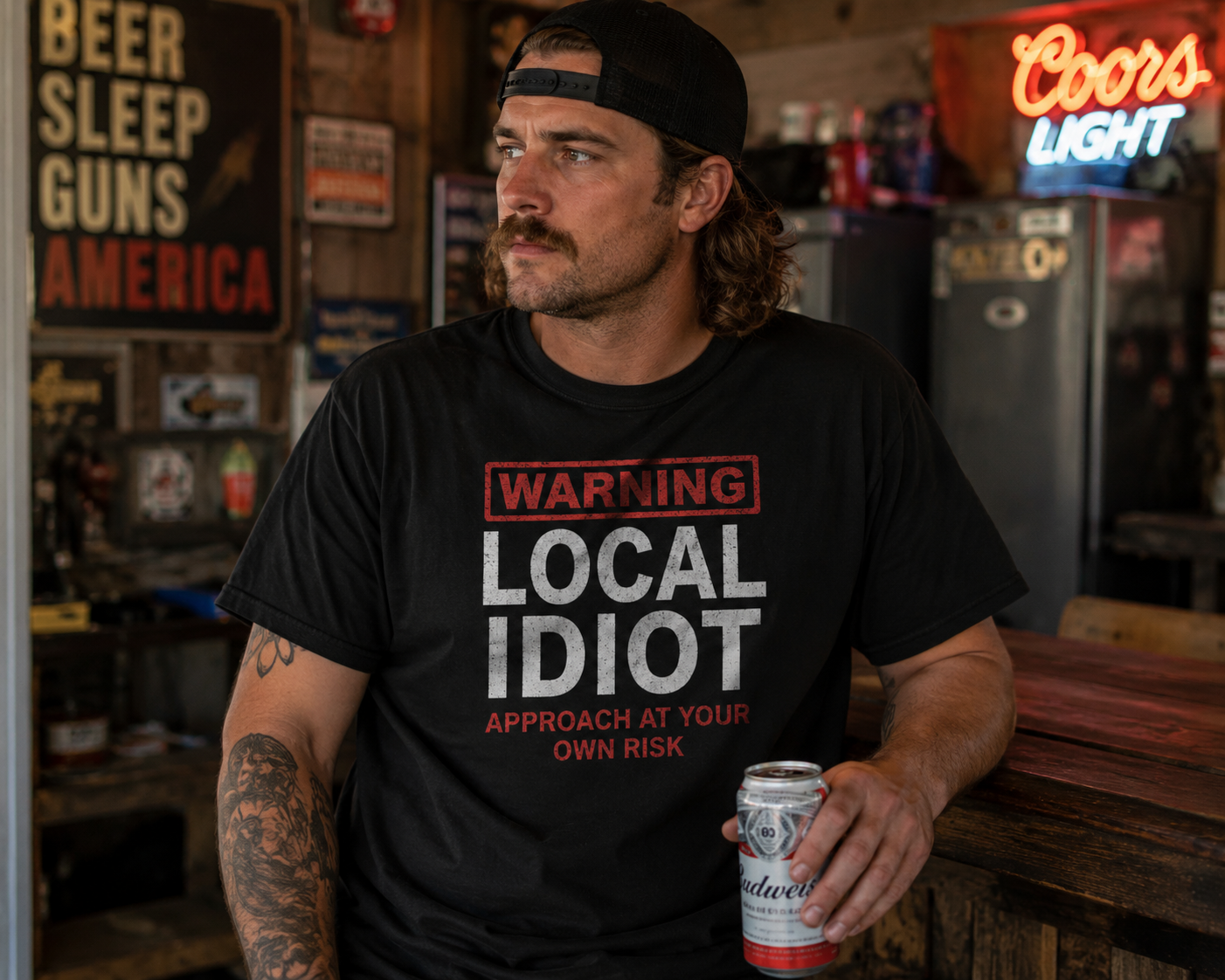 Warning Local Idiot T-Shirt