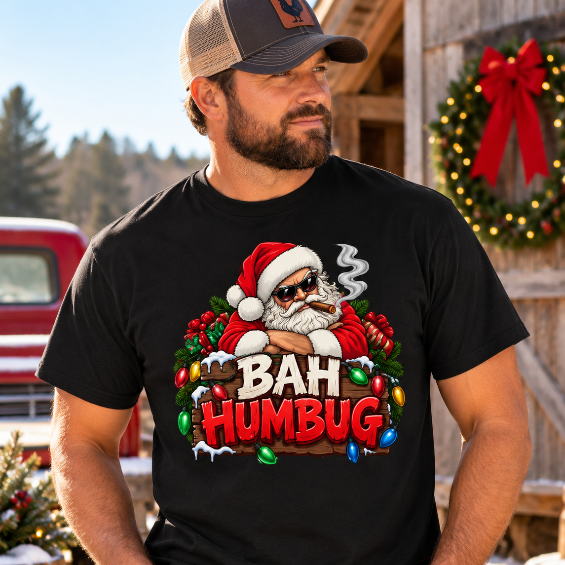 Funny Bah Humbug Christmas T-Shirt, Sarcastic Santa Shirt