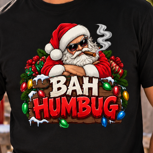 Funny Bah Humbug Christmas T-Shirt, Sarcastic Santa Shirt