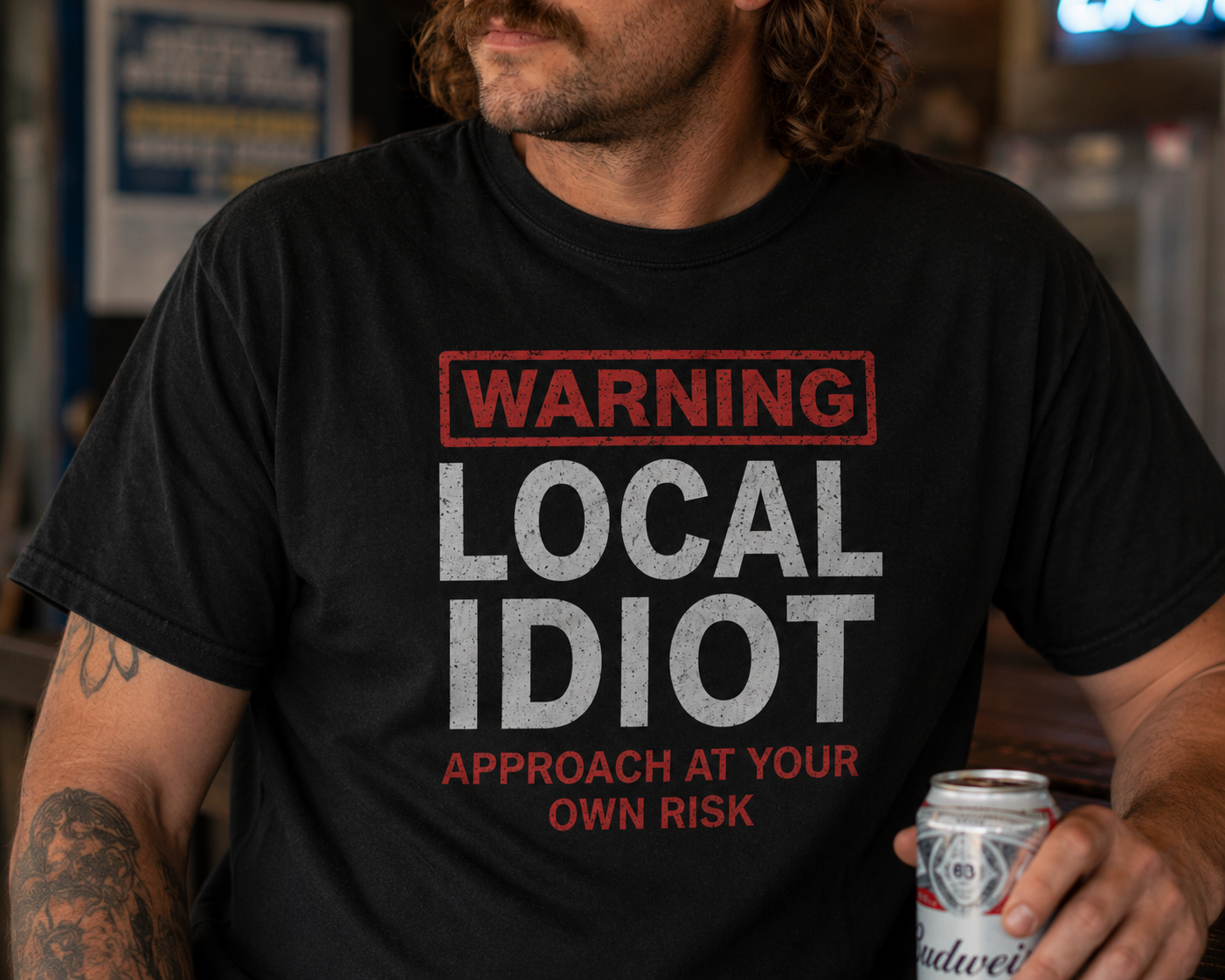 Warning Local Idiot T-Shirt