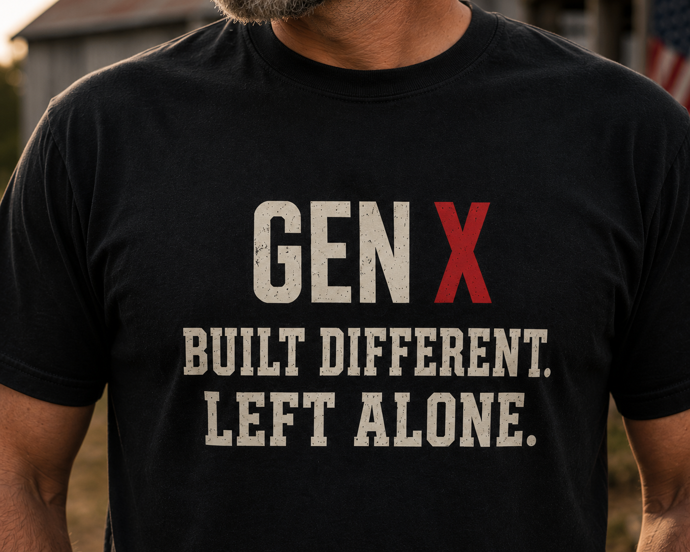 Gen X Built Different. Left Alone. T-shirt