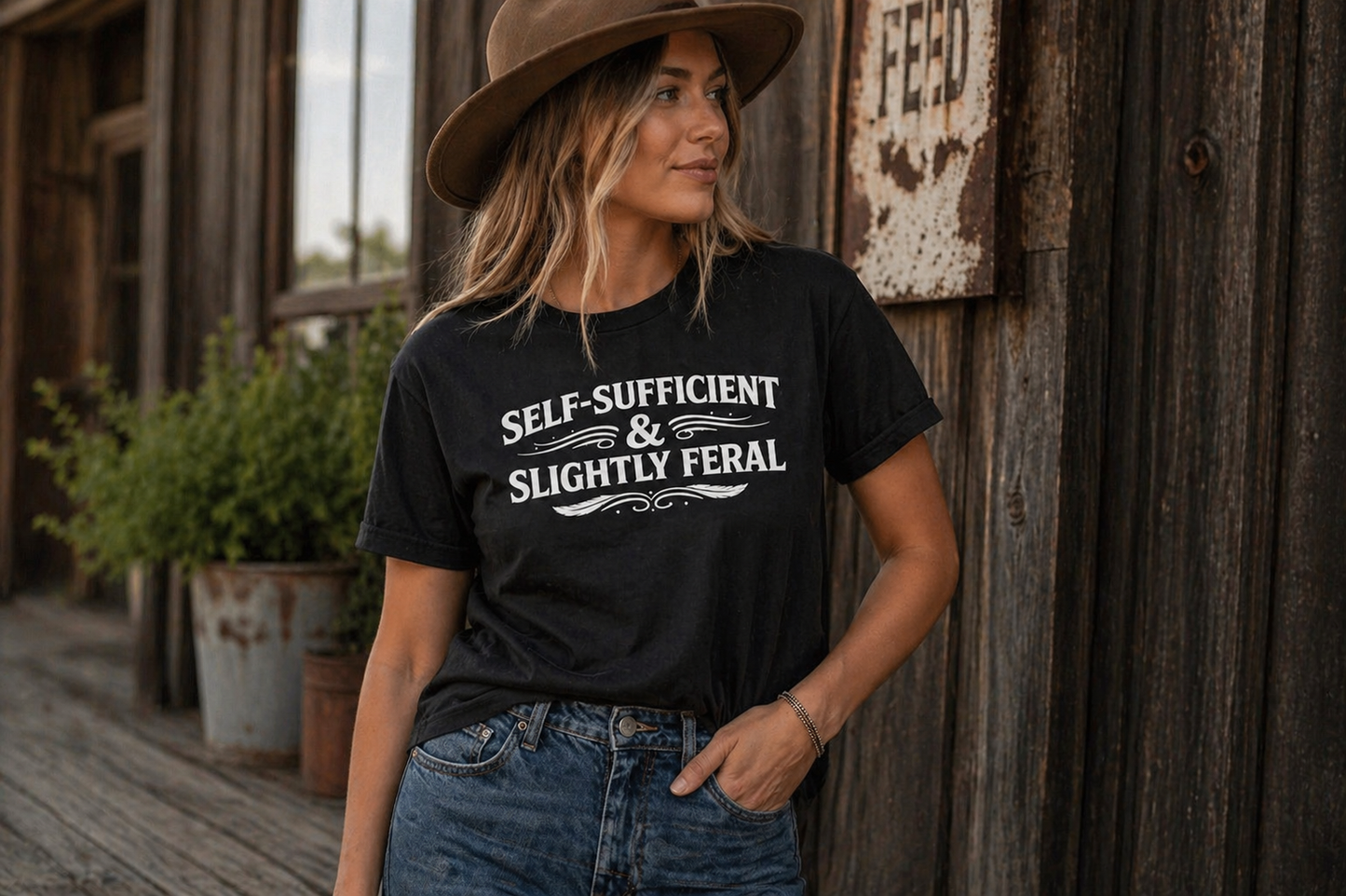 Self Sufficient & Slightly Feral T-Shirt