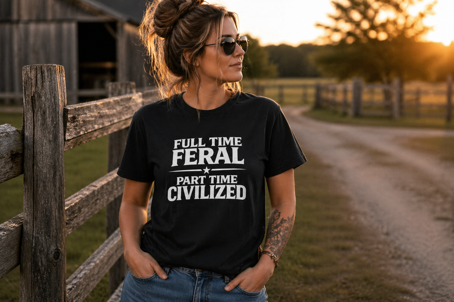Full Time Feral Part Time Civilized T-Shirt