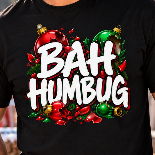 Bah Humbug Funny Christmas T-Shirt – Grumpy Holiday Shirt